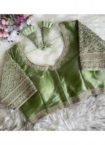 Soft Silk Pista Green Wedding Wear Sequins Work Readymade Blouse